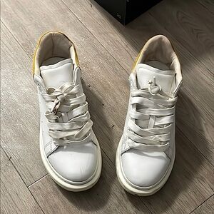 White and Yellow Men's Sneakers